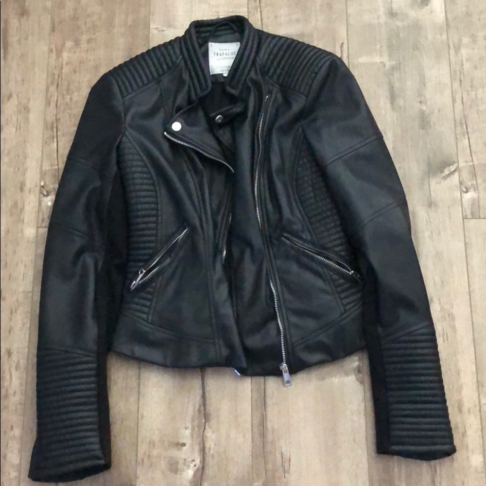 Zara Vegan Leather Moto Jacket